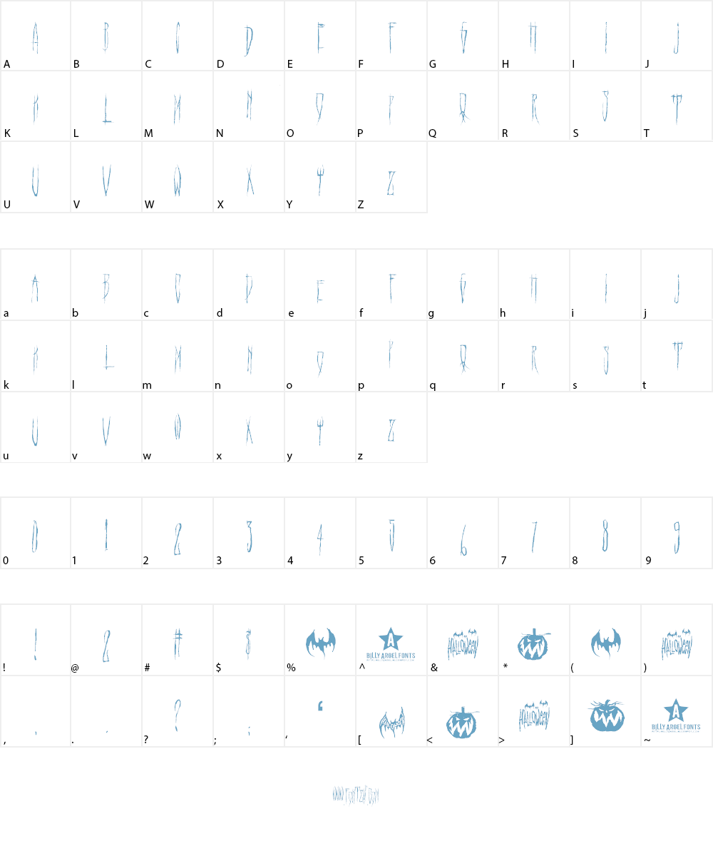 HELLO WEEN FONT Font Character